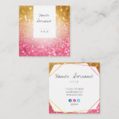 粋なグリッターの宝石の社会的な正方形の名刺 スクエア名刺 (正面/裏面)