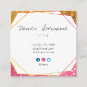 粋なグリッターの宝石の社会的な正方形の名刺 スクエア名刺 (裏面)