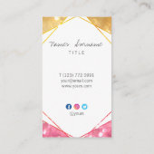 粋なグリッターの宝石の社会的な縦の名刺 名刺 (裏面)