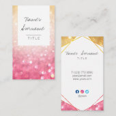 粋なグリッターの宝石の社会的な縦の名刺 名刺 (正面/裏面)