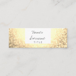 粋なグリッターの金ゴールドの《写真》ぼけ味の小型名刺 スキニー名刺