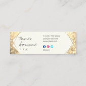 粋なグリッターの金ゴールドの《写真》ぼけ味の小型名刺 スキニー名刺 (裏面)