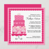 粋なケーキのブライダルシャワーの招待状 招待状 (正面/裏面)