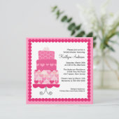 粋なケーキのブライダルシャワーの招待状 招待状 (スタンド正面)