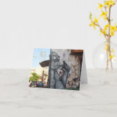 粋なゴリラのメッセージカード カード (黄色い花)