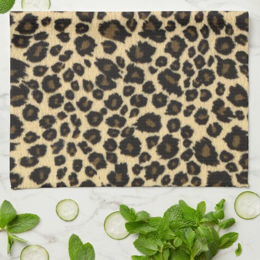 粋なサファリのヒョウのプリント キッチンタオル (折り畳み)