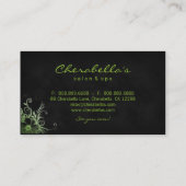 粋なサロンのスパの花の名刺のライムグリーン 名刺 (裏面)