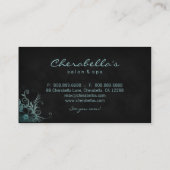 粋なサロンのスパの花の名刺の青緑 名刺 (裏面)