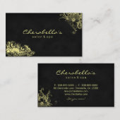 粋なサロンのスパの花の名刺の黄色 名刺 (正面/裏面)