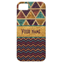 粋なシェブロンの三角形のフェイクな金ゴールドホイルのグリッター iPhone 11 ケース