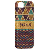 粋なシェブロンの三角形のフェイクな金ゴールドホイルのグリッター Case-Mate iPhoneケース (裏面/右)