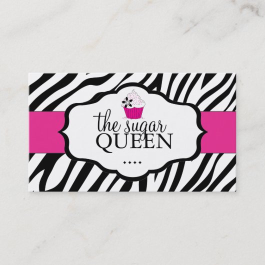 粋なシマウマのカップケーキのロイヤリティカード ロイヤリティカード (正面)