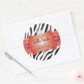 粋なシマウマのジュエリーデザイナーステッカー ラウンドシール (封筒)