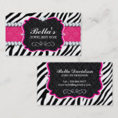 粋なシマウマのストライプおよびダイヤモンドの名刺 名刺 (正面/裏面)