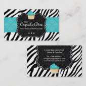 粋なシマウマのストライプのカップケーキの名刺 名刺 (正面/裏面)