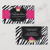 粋なシマウマのストライプのカップケーキの名刺 名刺 (正面/裏面)
