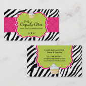 粋なシマウマのストライプのカップケーキの名刺 名刺 (正面/裏面)