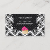 粋なシマウマのストライプのカップケーキの名刺 名刺 (裏面)