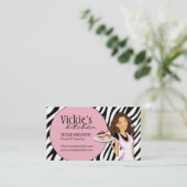 粋なシマウマのプリントのベーカリーの名刺 名刺 (スタンド正面)