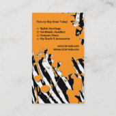 粋なシマウマのプリントの名刺 名刺 (裏面)