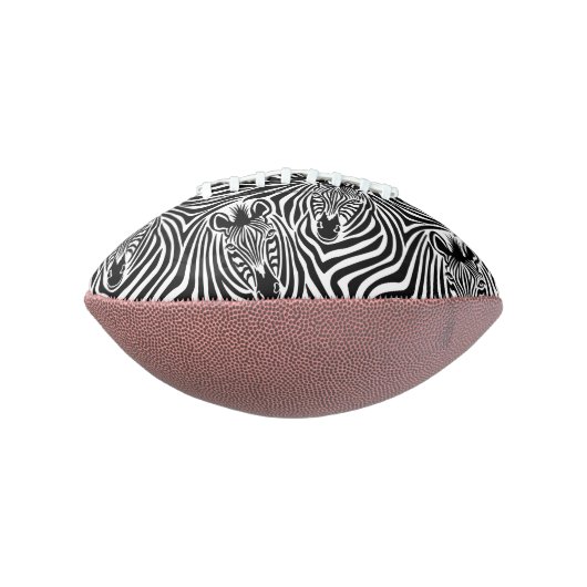 粋なシマウマのプリントの白黒パターン アメリカンフットボール (回転90)