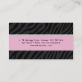 粋なシマウマのプリントの美容師の名刺 名刺 (裏面)