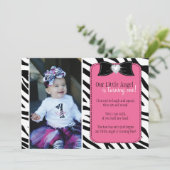 粋なシマウマの誕生日のパーティの招待状 招待状 (スタンド正面)