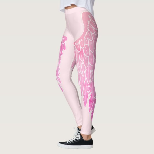 粋なショッキングピンクの天使の翼 レギンス (左)