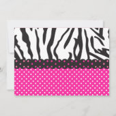 粋なショッキングピンク及びシマウマのカップケーキの誕生会 招待状 (裏面)