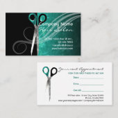 粋なターコイズのヘアーサロンのアポイントメントカード 予約カード (正面/裏面)