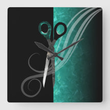 粋なターコイズのヘアーサロンの時計