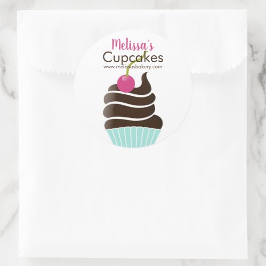 粋なチョコレートさくらんぼ瓶または箱のステッカー ラウンドシール (バッグ)