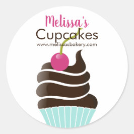 粋なチョコレートさくらんぼ瓶または箱のステッカー ラウンドシール