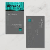 粋なティール（緑がかった色）の灰色の名刺"Abraxas " 予約カード (正面/裏面)
