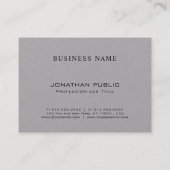 粋なデザインのエレガントなモノグラムのミニマリストの平野 名刺 (裏面)