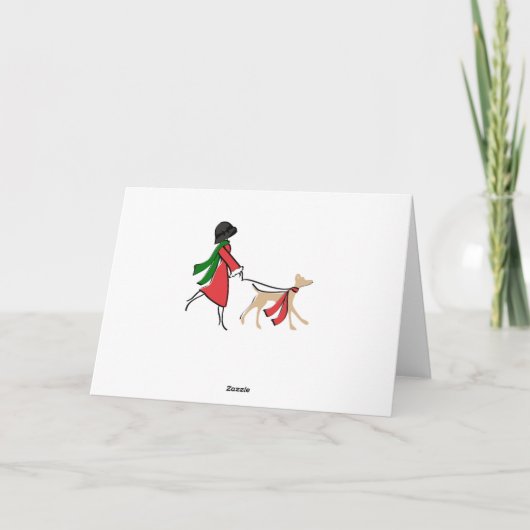 粋なドッグウォーカーのクリスマス シーズンカード (裏面)