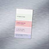 粋なパステルカラーのストライプのインテリア・デザイナー マグネット名刺 (インサイチュ)