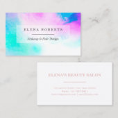 粋なパステル調のペンキの化粧のスタイリストの名刺 名刺 (正面/裏面)
