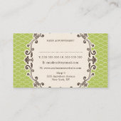 粋なパターン美容師のアポイントメントカード 予約カード (裏面)