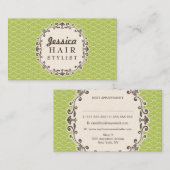 粋なパターン美容師のアポイントメントカード 予約カード (正面/裏面)