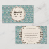 粋なパターン美容師のアポイントメントカード 予約カード (正面/裏面)