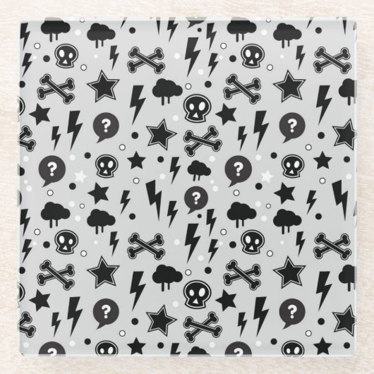 粋なパターン ガラスコースター (正面)