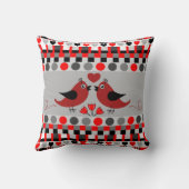 粋なパターン、愛鳥及びカスタムな文字 クッション (裏面)