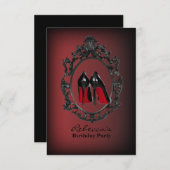 粋なパリのガーリーな小剣のバースデー・カード 招待状 (正面/裏面)