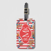 粋なビーチパターン|モノグラム ラゲッジタグ (正面縦)