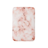 粋なピンクおよび白い大理石の石造りの質のデザイン バスマット (正面縦)
