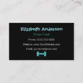 粋なピンクおよび黒いシマウマのプリントのパーソナルトレーナー 名刺 (裏面)