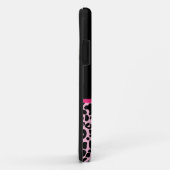 粋なピンクおよび黒いヒョウのショッキングピンクのリボン Case-Mate iPhoneケース (裏面/右)