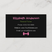 粋なピンクおよび黒いヒョウのパーソナルトレーナー 名刺 (裏面)