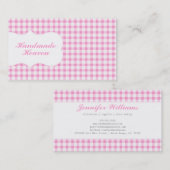 粋なピンクのギンガム 名刺 (正面/裏面)